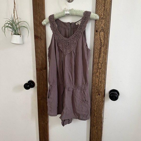 Anthropologie Mine Women’s Medium Rustic Bohemian Romper with Pockets - Picture 3 of 14